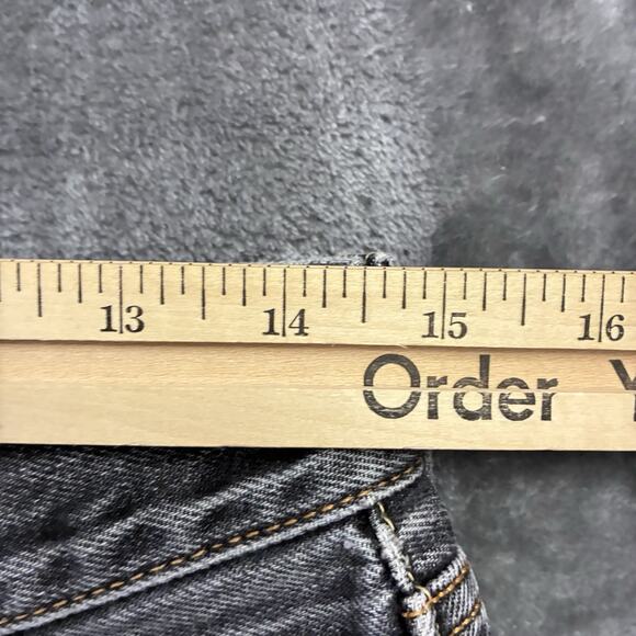 Levis 501 Jeans Shorts Men’s Sz.32 Black Straight Leg Button Fly Denim Classic - Picture 7 of 10